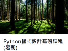 Python程式設計基礎課程(暑期)